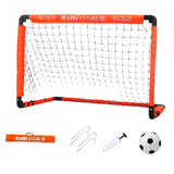 Maxbell Kids Soccer Goals Portable Soccer Nets Set Outdoor Training Easy Assembly L Ball Set with Pump White