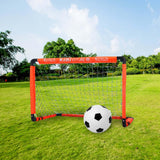 Maxbell Kids Soccer Goals Portable Soccer Nets Set Outdoor Training Easy Assembly L Ball Set with Pump White