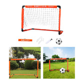 Maxbell Kids Soccer Goals Portable Soccer Nets Set Outdoor Training Easy Assembly L Ball Set with Pump White