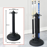 Maxbell Metal Billiards Pool Cue Rack Floor Stand Snooker Cue Rest Pool Rod Holder Black