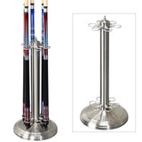 Maxbell Metal Billiards Pool Cue Rack Floor Stand Snooker Cue Rest Pool Rod Holder Argent