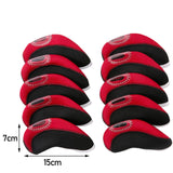 Maxbell 10 Pieces Golf Iron Headcovers Golf Club Head Cover Golf Accessories Guard Red