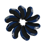 Maxbell 10 Pieces Golf Iron Headcovers Golf Club Head Cover Golf Accessories Guard Dark Blue