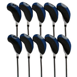 Maxbell 10 Pieces Golf Iron Headcovers Golf Club Head Cover Golf Accessories Guard Dark Blue