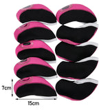 Maxbell 10 Pieces Golf Iron Headcovers Golf Club Head Cover Golf Accessories Guard Pink