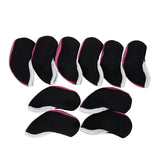 Maxbell 10 Pieces Golf Iron Headcovers Golf Club Head Cover Golf Accessories Guard Pink