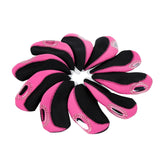 Maxbell 10 Pieces Golf Iron Headcovers Golf Club Head Cover Golf Accessories Guard Pink