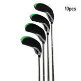 Maxbell 10 Pieces Golf Iron Headcovers Golf Club Head Cover Golf Accessories Guard Green