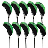 Maxbell 10 Pieces Golf Iron Headcovers Golf Club Head Cover Golf Accessories Guard Green