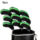 Maxbell 10 Pieces Golf Iron Headcovers Golf Club Head Cover Golf Accessories Guard Green