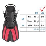 Maxbell 2x Flexible Diving Flippers Snorkel Professional for Diving Scuba Dive Beginners pink L XL