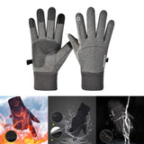 Maxbell Thermal Gloves Commuting Winter Gloves for Driving Outdoor Sports Riding Light Gray Medium