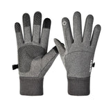 Maxbell Thermal Gloves Commuting Winter Gloves for Driving Outdoor Sports Riding Light Gray Large