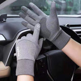 Maxbell Thermal Gloves Commuting Winter Gloves for Driving Outdoor Sports Riding Light Gray Large