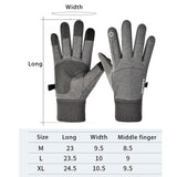 Maxbell Thermal Gloves Commuting Winter Gloves for Driving Outdoor Sports Riding Light Gray Large