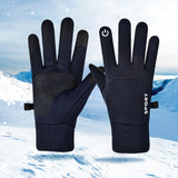 Maxbell Thermal Gloves Commuting Winter Gloves for Driving Outdoor Sports Riding Dark Blue XL