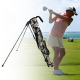 Maxbell Golf Club Stand Bag with Carry Strap Durable Waterproof Material Dustproof Black Grey Mixed