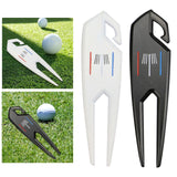 Maxbell Zinc Alloy Golf Divot Fork Alignment Tool Double for Training Club Practice White