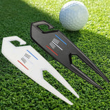 Maxbell Zinc Alloy Golf Divot Fork Alignment Tool Double for Training Club Practice White