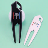 Maxbell Zinc Alloy Golf Divot Fork Alignment Tool Double for Training Club Practice White