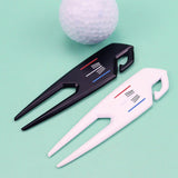 Maxbell Zinc Alloy Golf Divot Fork Alignment Tool Double for Training Club Practice White