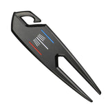 Maxbell Zinc Alloy Golf Divot Fork Alignment Tool Double for Training Club Practice Black