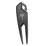 Maxbell Zinc Alloy Golf Divot Fork Alignment Tool Double for Training Club Practice Black