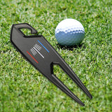 Maxbell Zinc Alloy Golf Divot Fork Alignment Tool Double for Training Club Practice Black