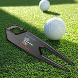 Maxbell Zinc Alloy Golf Divot Fork Alignment Tool Double for Training Club Practice Black