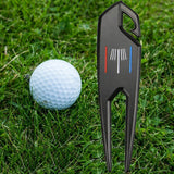 Maxbell Zinc Alloy Golf Divot Fork Alignment Tool Double for Training Club Practice Black