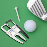 Maxbell Golf Divot Tool Mini Golf Gadgets Alloy for Practice Golf Training Aids Silver