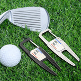 Maxbell Golf Divot Tool Mini Golf Gadgets Alloy for Practice Golf Training Aids Silver