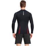 Maxbell Soft Men Swimsuit Tops Long Sleeve Swim Shirt Rashguard for Snorkeling Black XXL