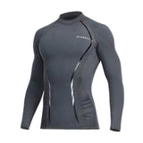 Maxbell Soft Men Swimsuit Tops Long Sleeve Swim Shirt Rashguard for Snorkeling Gray XL