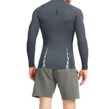 Maxbell Soft Men Swimsuit Tops Long Sleeve Swim Shirt Rashguard for Snorkeling Gray XL