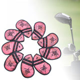 Maxbell 8Pcs Golf Iron Headcover Club Head Cover Head Protector Waterproof Colorful red