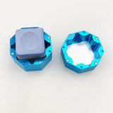 Maxbell Lightweight Pool Cue Chalk Holder Box Aluminum Alloy Cup Practical Tool Blue