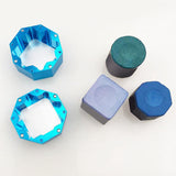 Maxbell Lightweight Pool Cue Chalk Holder Box Aluminum Alloy Cup Practical Tool Blue