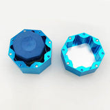 Maxbell Lightweight Pool Cue Chalk Holder Box Aluminum Alloy Cup Practical Tool Blue