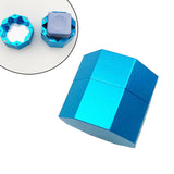 Maxbell Lightweight Pool Cue Chalk Holder Box Aluminum Alloy Cup Practical Tool Blue