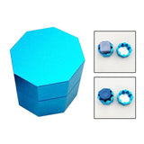 Maxbell Lightweight Pool Cue Chalk Holder Box Aluminum Alloy Cup Practical Tool Blue