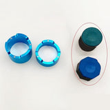 Maxbell Pool Cue Chalk Holder Organizer Round Shape Easy to Use Carrier Case Metal Blue