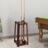 Maxbell 8 Hole Billiard Cue Rack Display Shelf Pool Balls Stick Holder Brown