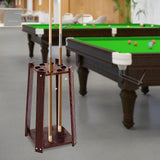 Maxbell 8 Hole Billiard Cue Rack Display Shelf Pool Balls Stick Holder Brown