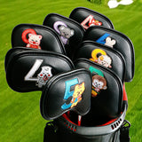 Maxbell 9Pcs Golf Iron Headcover Set Golf Club Head Cover Sleeve for Outdoor Sports Black