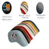 Maxbell 9Pcs Golf Iron Headcover Set Golf Club Head Cover Sleeve for Outdoor Sports Multicolor