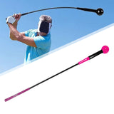 Maxbell Portable Golf Swing Trainer Aid Practice Training Nonslip Grip for Adult 40inch Pink