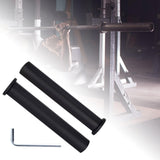 Maxbell 2 Pieces Barbell Bar Adapter Sleeve with L Shaped Wrench for Weightlifting 48mmx200mm Flat head