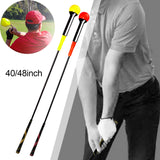 Maxbell Durable Warm up Stick Practice Exercise Golf Swing Trainer Aid for Balance Yellow 100cm