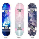 Maxbell Complete Skateboard for Beginners Women Man Teens Mute Boys Girls Maple StyleA